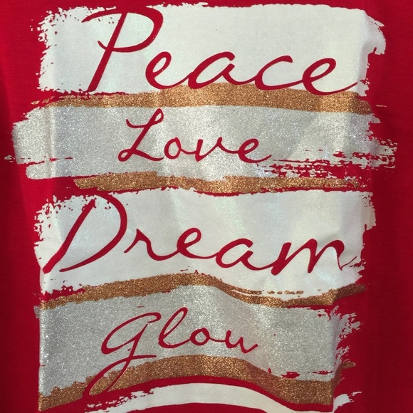 GIRLS RED EPIC THREADS…”PEACE, LOVE, DREAM, GLOW” LONG SLEEVED SHIRT, SI… - Picture 2 of 4